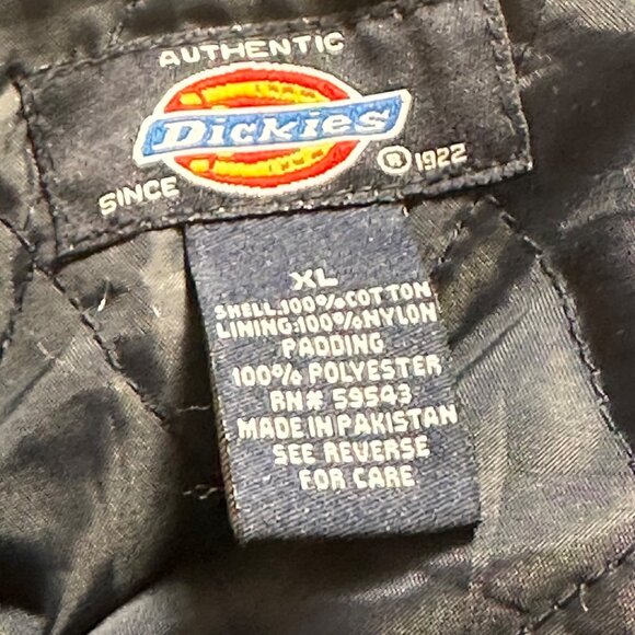 Dickies Mens XL Quilted Flannel Hooded Shacket Zip Navy Plaid Heritage Workwear - Picture 5 of 12